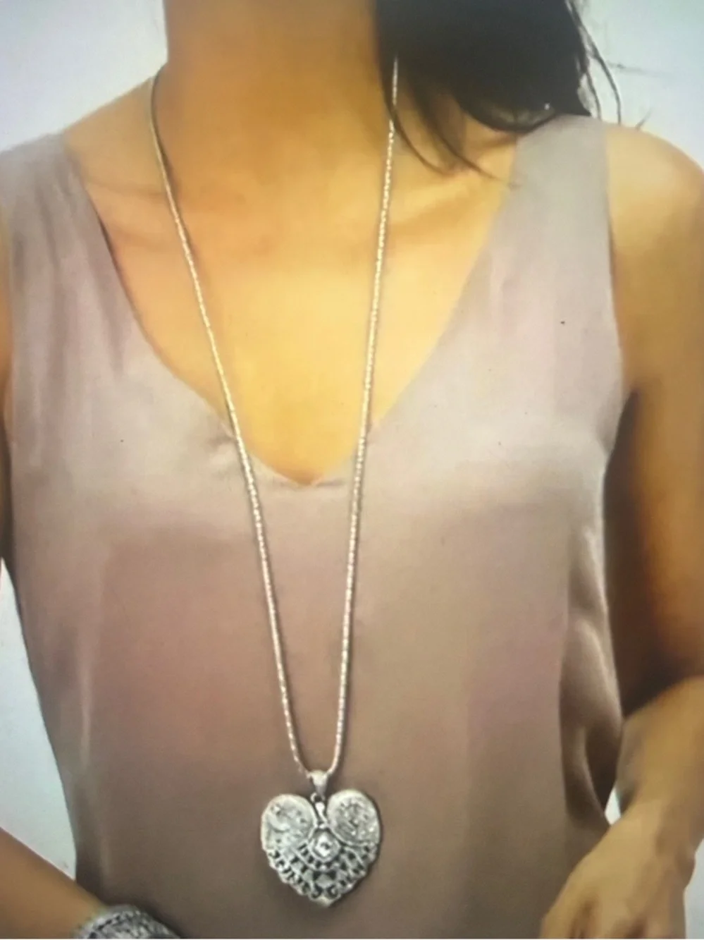 💕Brighton  Mumtaz Large Crystal Heart Convertible Necklace NWOT